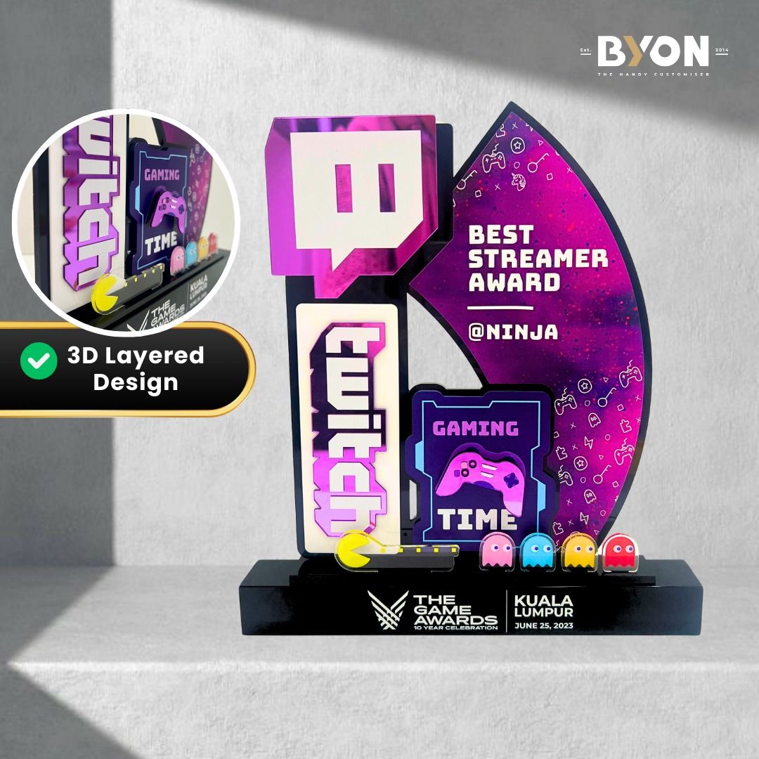 Custom Acrylic Twitch plaque for gamer