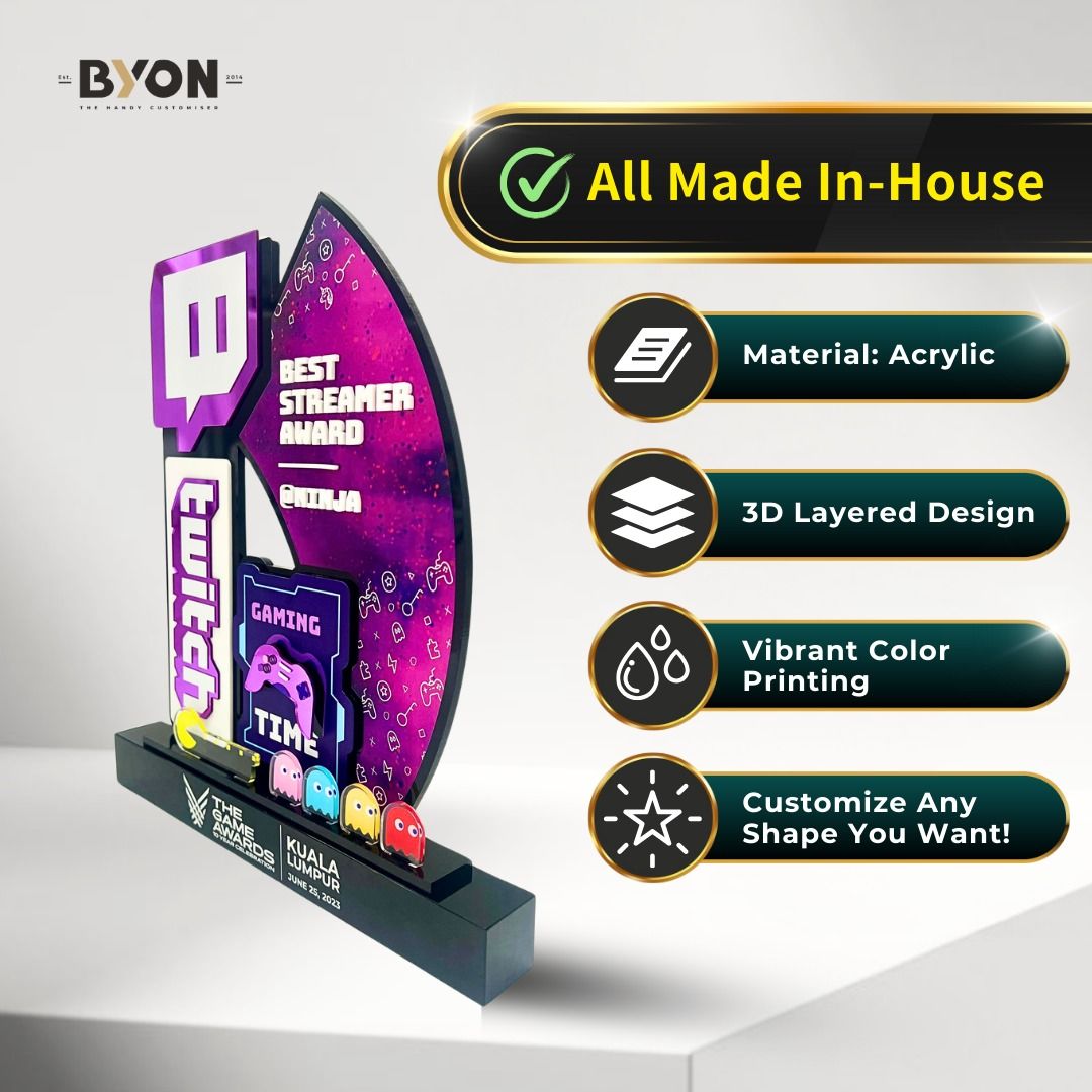 Custom Acrylic Twitch plaque for gamer