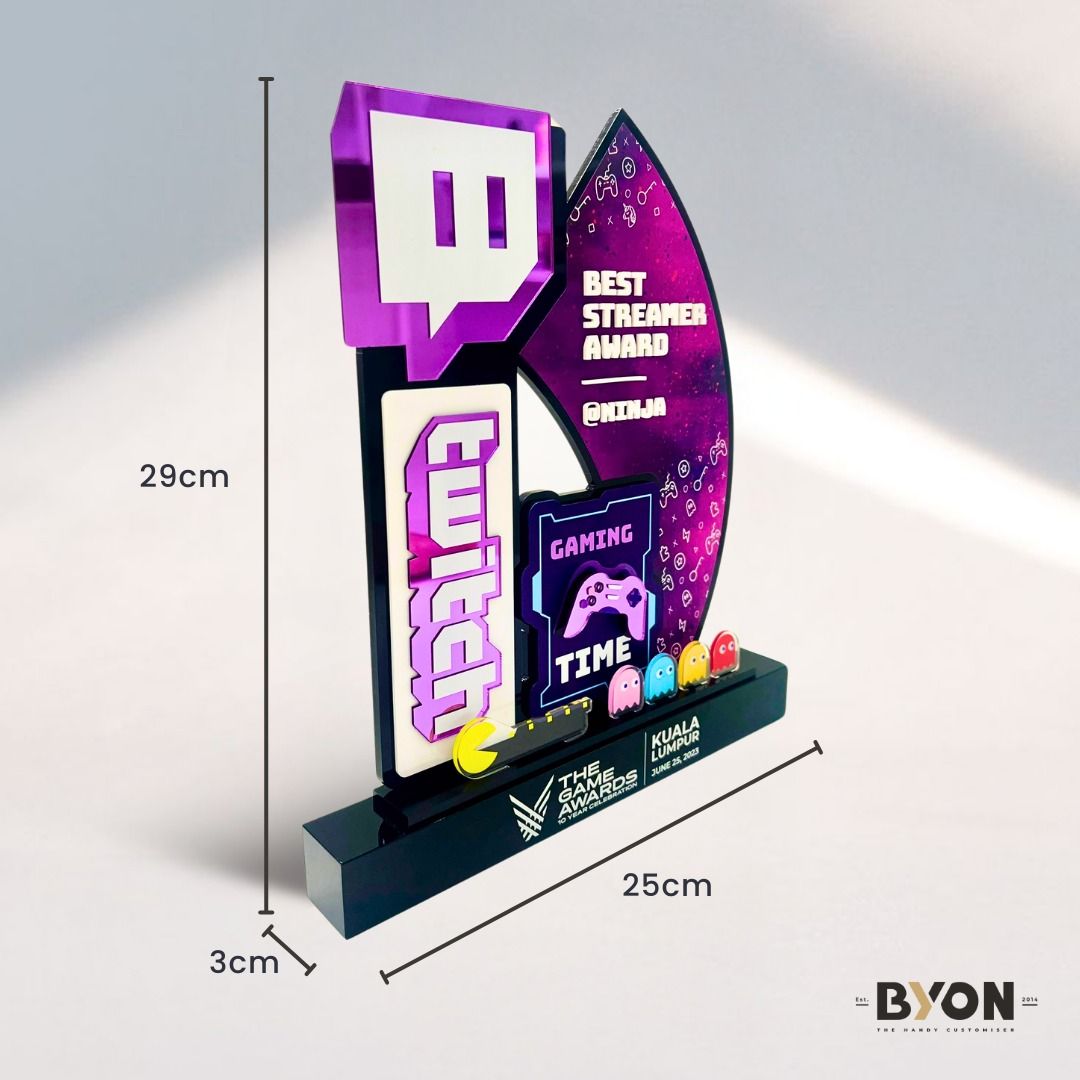 Custom Acrylic Twitch plaque for gamer