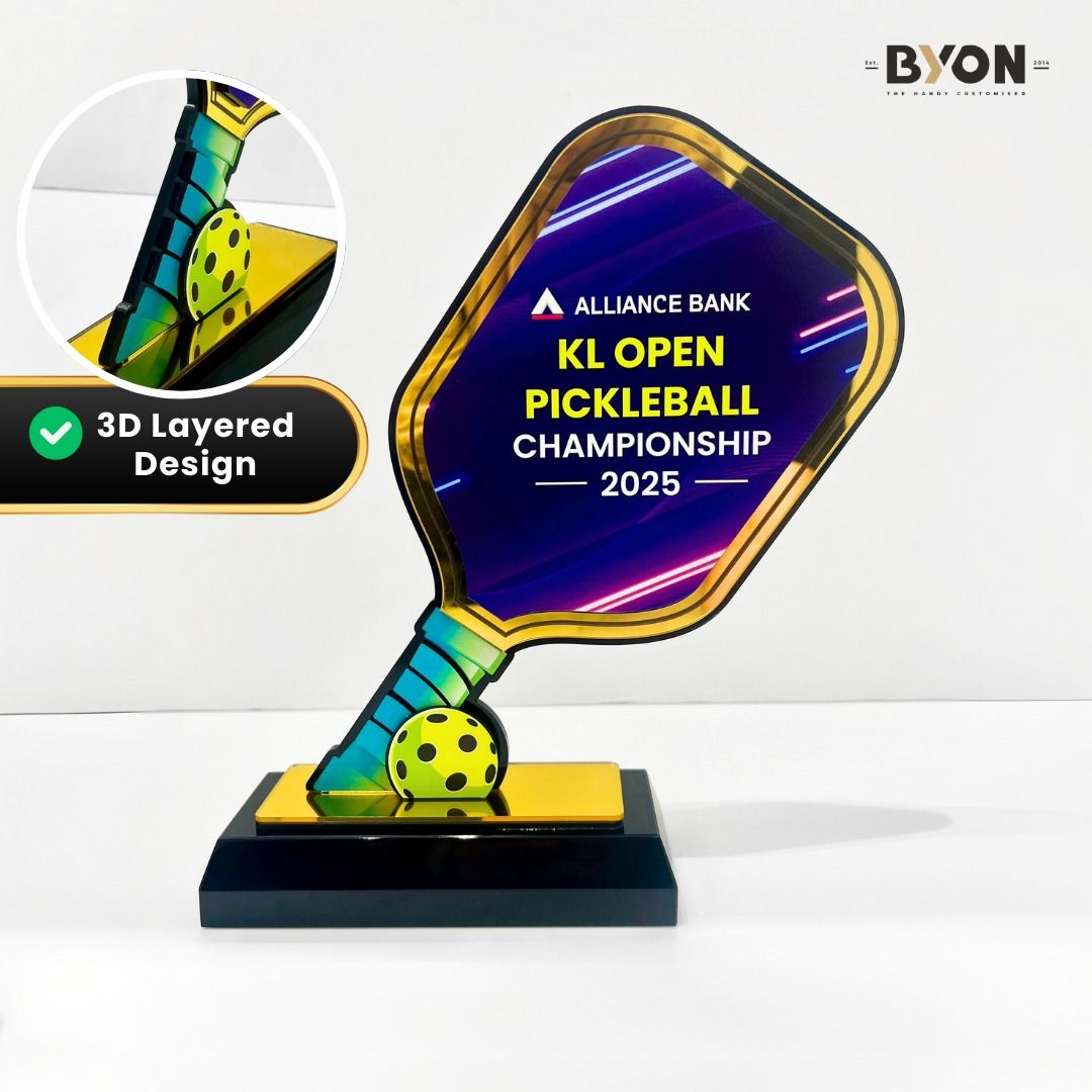 3D Layered Pickleball Acrylic Award