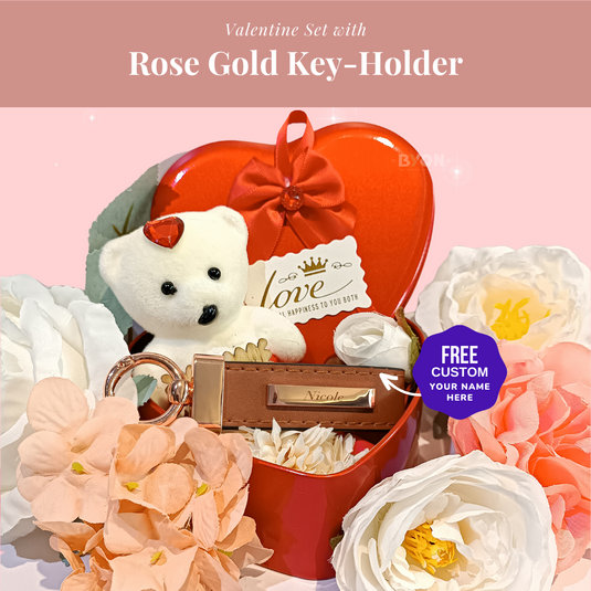 Leather Key-holder Valentine Gift Set