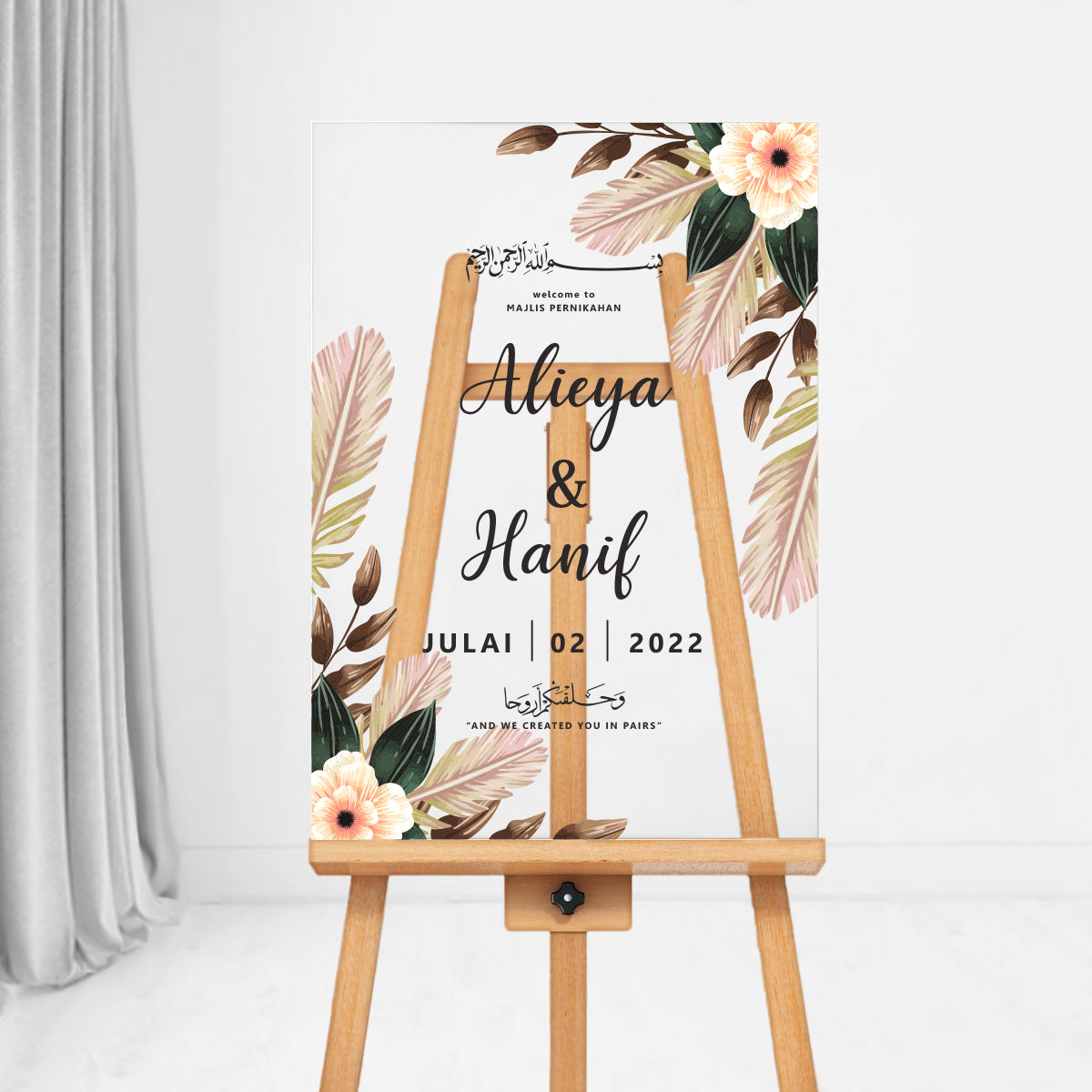 Acrylic Welcome Sign - Wild Floral Frame